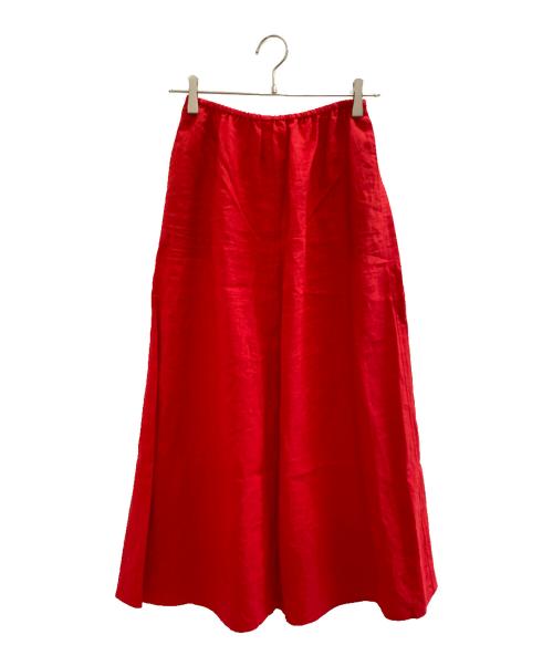 UNITED ARROWS（ユナイテッドアローズ）UNITED ARROWS (ユナイテッドアローズ) リネンロングスカート レッド サイズ:M (38)の古着・服飾アイテム