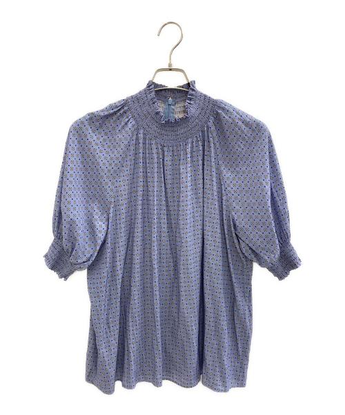 UNITED ARROWS（ユナイテッドアローズ）UNITED ARROWS (ユナイテッドアローズ) シャーリング ハイネック ブラウス ブルー サイズ:不明の古着・服飾アイテム