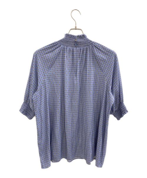 UNITED ARROWS（ユナイテッドアローズ）UNITED ARROWS (ユナイテッドアローズ) シャーリング ハイネック ブラウス ブルー サイズ:不明の古着・服飾アイテム