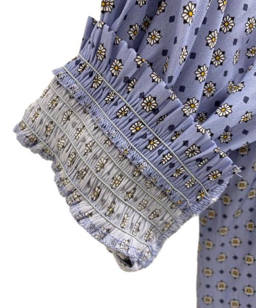 UNITED ARROWS（ユナイテッドアローズ）UNITED ARROWS (ユナイテッドアローズ) シャーリング ハイネック ブラウス ブルー サイズ:不明の古着・服飾アイテム
