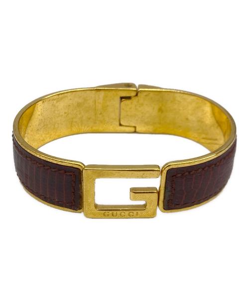 GUCCI（グッチ）GUCCI (グッチ) ブレスレット ブラウン×ゴールドの古着・服飾アイテム