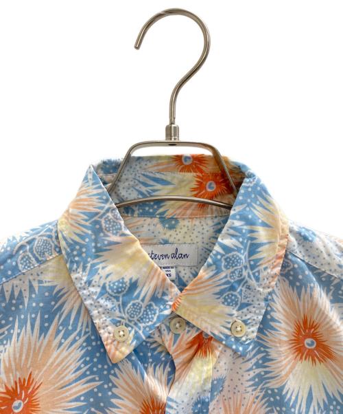 STEVEN ALAN（スティーブンアラン）STEVEN ALAN (スティーブンアラン) 半袖シャツ ブルー×ホワイト サイズ:XSの古着・服飾アイテム