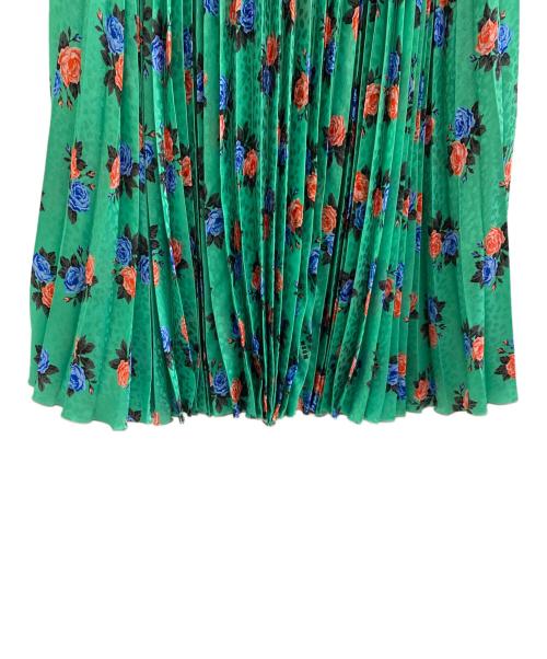 MSGM（エムエスジーエム）MSGM (エムエスジーエム) プリーツスカート グレー×グリーン サイズ:38の古着・服飾アイテム