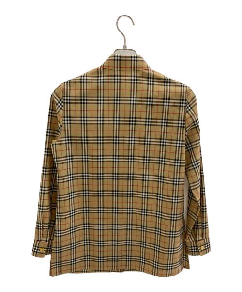 Burberry's（バーバリーズ）Burberry's (バーバリーズ) 金釦長袖シャツ ブラウン サイズ:38の古着・服飾アイテム