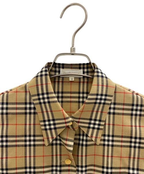 Burberry's（バーバリーズ）Burberry's (バーバリーズ) 金釦長袖シャツ ブラウン サイズ:38の古着・服飾アイテム