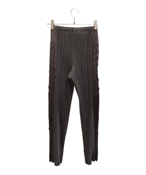 ISSEY MIYAKE（イッセイミヤケ）ISSEY MIYAKE (イッセイミヤケ) サイド切替プリーツパンツ グレー サイズ:1の古着・服飾アイテム