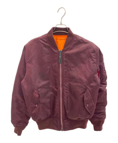 ALPHA INDUSTRIES（アルファインダストリーズ）ALPHA INDUSTRIES (アルファインダストリーズ) MA-1フライトジャケット レッド×オレンジ サイズ:Mの古着・服飾アイテム