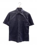 BURBERRY BLACK LABELバーバリーブラックレーベル）の古着「半袖チェックシャツ」｜ブラック