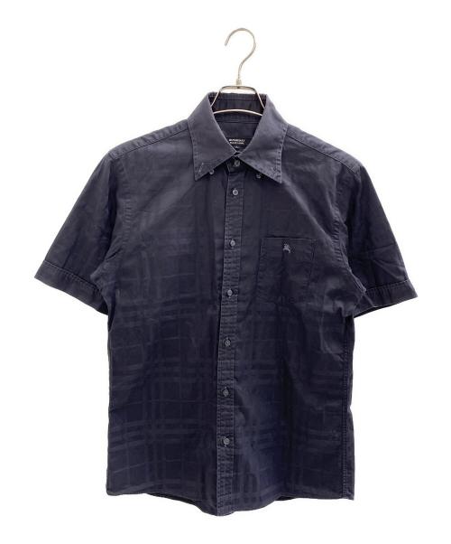 BURBERRY BLACK LABEL（バーバリーブラックレーベル）BURBERRY BLACK LABEL (バーバリーブラックレーベル) 半袖チェックシャツ ブラック サイズ:2の古着・服飾アイテム
