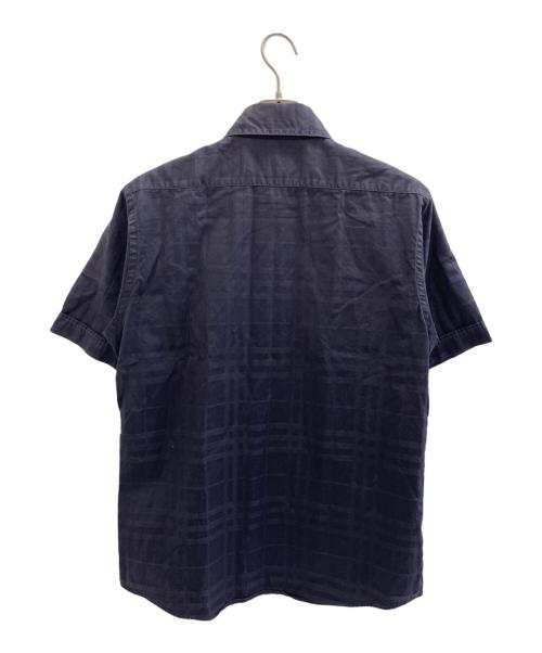 BURBERRY BLACK LABEL（バーバリーブラックレーベル）BURBERRY BLACK LABEL (バーバリーブラックレーベル) 半袖チェックシャツ ブラック サイズ:2の古着・服飾アイテム