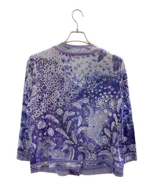 LEONARD FASHION（レオナールファッション）LEONARD FASHION (レオナールファッション) ノーカラージャケット パープル サイズ:LLの古着・服飾アイテム