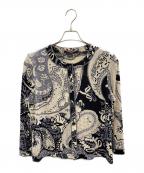 LEONARD FASHIONレオナールファッション）の古着「ノーカラージャケット」｜ブラック×ベージュ