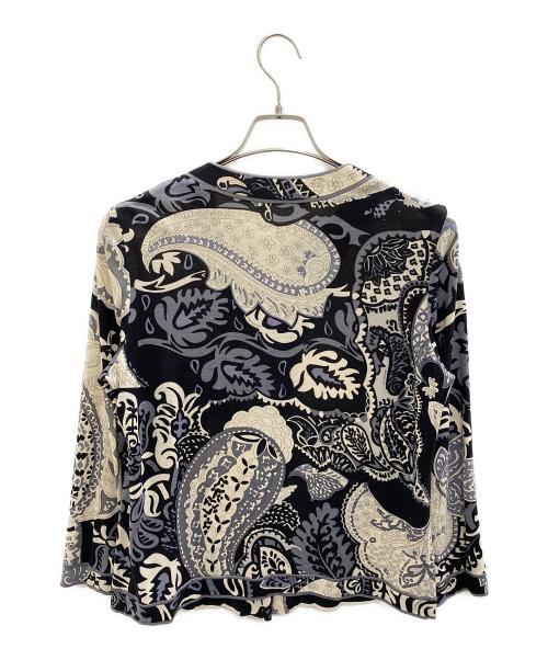 LEONARD FASHION（レオナールファッション）LEONARD FASHION (レオナールファッション) ノーカラージャケット ブラック×ベージュ サイズ:Lの古着・服飾アイテム