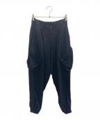 Y'sワイズ）の古着「25SS TA/PE CREPE DE CHINE FLIGHT PANTS」｜ブラック