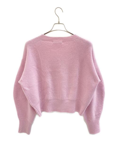 Curensology（カレンソロジー）Curensology (カレンソロジー) ウールカシミヤステッチVネックプルオーバー ピンク サイズ:Freeの古着・服飾アイテム