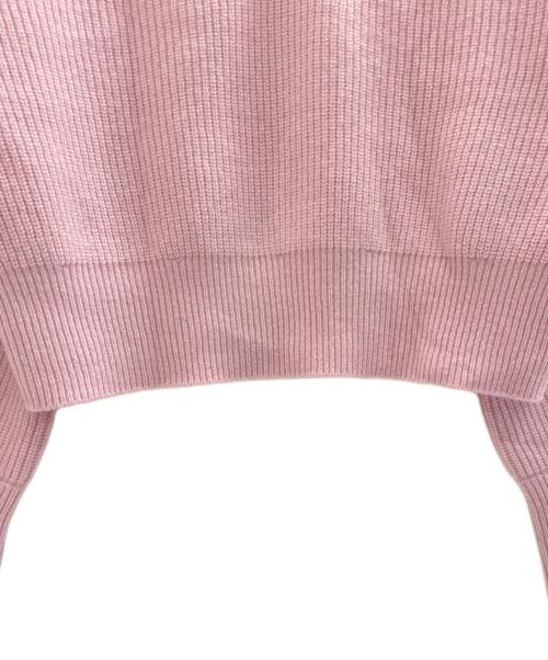 Curensology（カレンソロジー）Curensology (カレンソロジー) ウールカシミヤステッチVネックプルオーバー ピンク サイズ:Freeの古着・服飾アイテム
