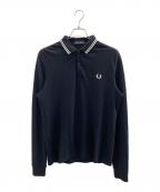 FRED PERRYフレッドペリー）の古着「鹿の子 L/S ポロシャツ」｜ブラック