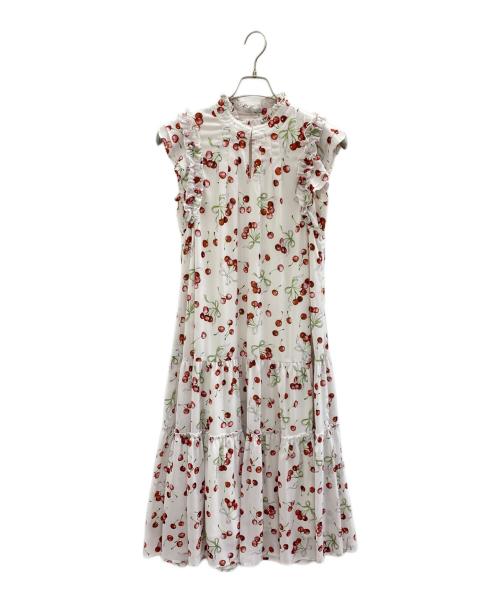LILLIAN CARAT（リリアンカラット）LILLIAN CARAT (リリアンカラット) チェリープリントマーメイドワンピース ホワイト サイズ:Mの古着・服飾アイテム
