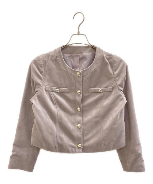 PROPORTION BODY DRESSING（プロポーションボディドレッシング）PROPORTION BODY DRESSING (プロポーションボディドレッシング) フェイクスウェードノーカラーブルゾン パープル サイズ:Mの古着・服飾アイテム