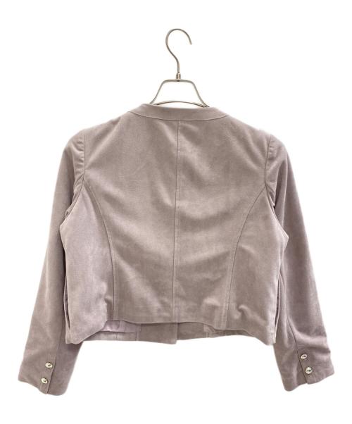 PROPORTION BODY DRESSING（プロポーションボディドレッシング）PROPORTION BODY DRESSING (プロポーションボディドレッシング) フェイクスウェードノーカラーブルゾン パープル サイズ:Mの古着・服飾アイテム