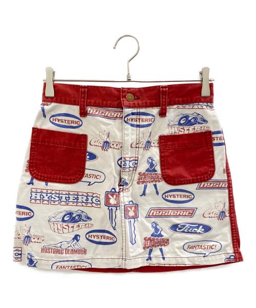 Hysteric Glamour（ヒステリックグラマー）Hysteric Glamour (ヒステリックグラマー) デニムスカート レッド×ホワイト サイズ:Freeの古着・服飾アイテム