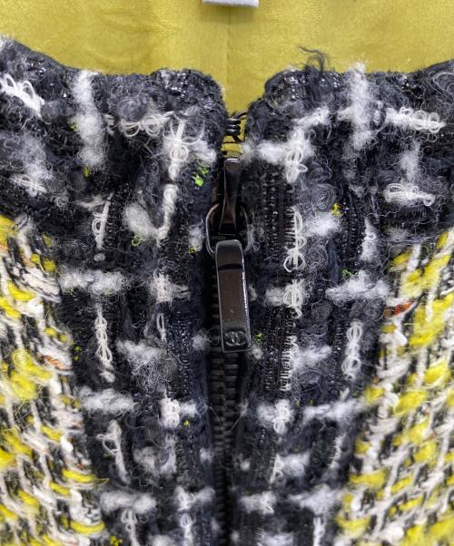 CHANEL（シャネル）CHANEL (シャネル) ツイードワンピース イエロー×ブラック サイズ:S (36)の古着・服飾アイテム