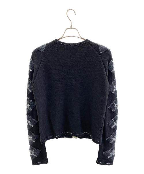 CHANEL（シャネル）CHANEL (シャネル) ステッチワーク・ジップカーディガン ブラック サイズ:L (42)の古着・服飾アイテム