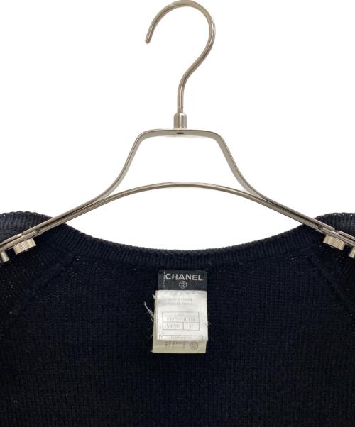 CHANEL（シャネル）CHANEL (シャネル) ステッチワーク・ジップカーディガン ブラック サイズ:L (42)の古着・服飾アイテム