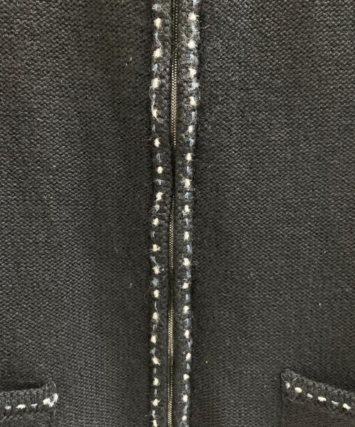 CHANEL（シャネル）CHANEL (シャネル) ステッチワーク・ジップカーディガン ブラック サイズ:L (42)の古着・服飾アイテム