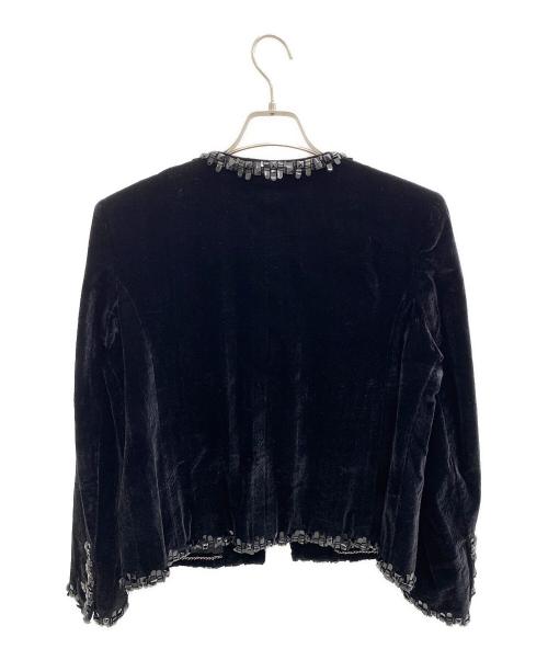 CHANEL（シャネル）CHANEL (シャネル) ベロアジャケット ブラック サイズ:L (42)の古着・服飾アイテム