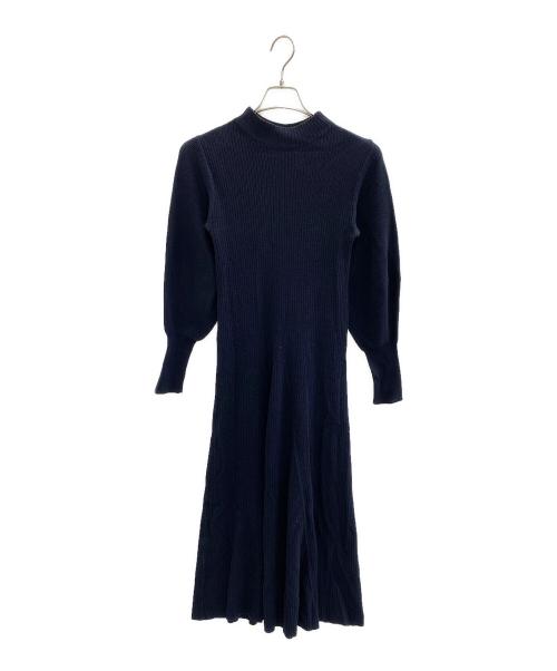 Noble（ノーブル）Noble (ノーブル) パフスリーブニットワンピース ネイビー サイズ:不明の古着・服飾アイテム