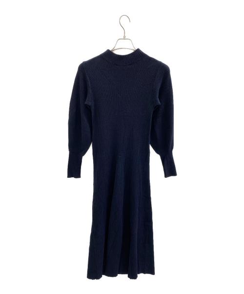 Noble（ノーブル）Noble (ノーブル) パフスリーブニットワンピース ネイビー サイズ:不明の古着・服飾アイテム