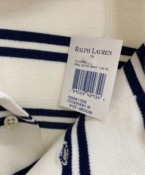 POLO RALPH LAUREN（ポロ・ラルフローレン）POLO RALPH LAUREN (ポロ・ラルフローレン) ポロシャツ ホワイト×ネイビー サイズ:M 未使用品の古着・服飾アイテム