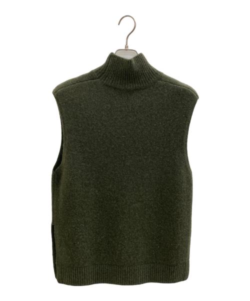 BEARDSLEY（ビアズリー）BEARDSLEY (ビアズリー) ヤクニットベスト グリーン サイズ:Fの古着・服飾アイテム