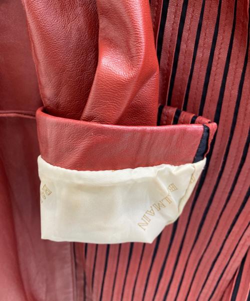 BALMAIN PARIS（バルマンパリ）BALMAIN Paris (バルマンパリ) 90's ストライプ・ラムレザージャケット レッド サイズ:11号の古着・服飾アイテム
