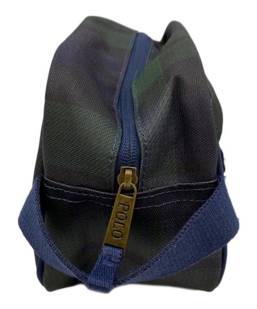 POLO RALPH LAUREN（ポロ・ラルフローレン）POLO RALPH LAUREN (ポロ・ラルフローレン) クラッチバッグ ネイビー×グリーンの古着・服飾アイテム