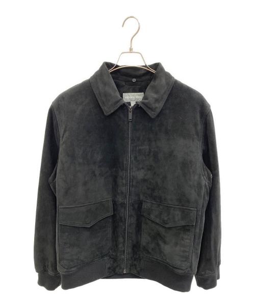 MICHAEL KORS（マイケルコース）MICHAEL KORS (マイケルコース) スウェードレザー ジップブルゾン ブラック サイズ:Lの古着・服飾アイテム