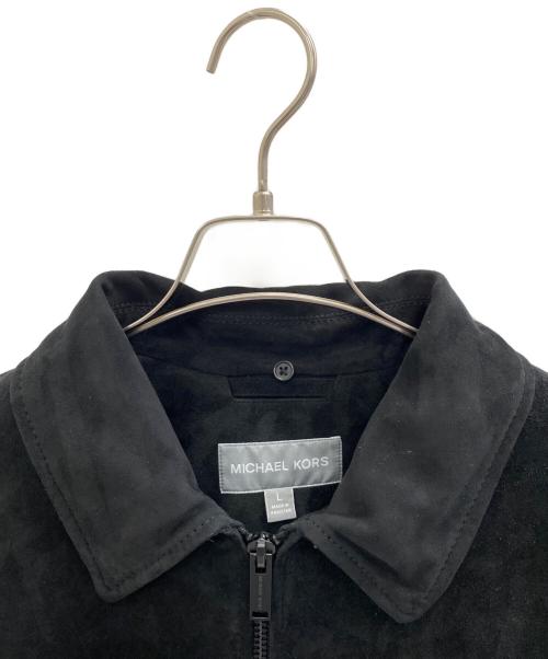 MICHAEL KORS（マイケルコース）MICHAEL KORS (マイケルコース) スウェードレザー ジップブルゾン ブラック サイズ:Lの古着・服飾アイテム