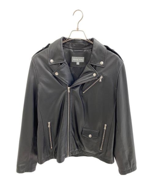 MICHAEL KORS（マイケルコース）MICHAEL KORS (マイケルコース) ラムレザー ダブルライダースジャケット ブラック サイズ:Lの古着・服飾アイテム
