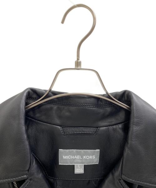 MICHAEL KORS（マイケルコース）MICHAEL KORS (マイケルコース) ラムレザー ダブルライダースジャケット ブラック サイズ:Lの古着・服飾アイテム
