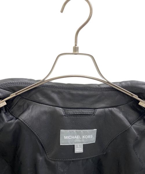 MICHAEL KORS（マイケルコース）MICHAEL KORS (マイケルコース) ラムレザー ダブルライダースジャケット ブラック サイズ:Lの古着・服飾アイテム