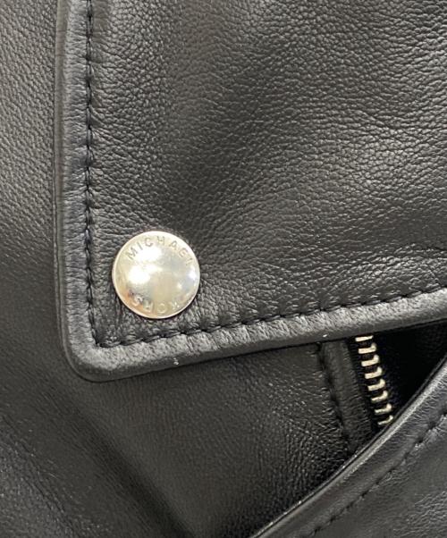 MICHAEL KORS（マイケルコース）MICHAEL KORS (マイケルコース) ラムレザー ダブルライダースジャケット ブラック サイズ:Lの古着・服飾アイテム