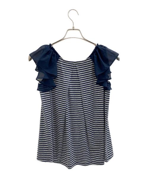 BURBERRY BLUE LABEL（バーバリー ブルー レーベル）BURBERRY BLUE LABEL (バーバリー ブルー レーベル) ノースリーブカットソー グレー×ネイビー サイズ:M (38)の古着・服飾アイテム