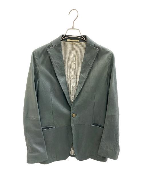 TOMORROW LAND（トゥモローランド）TOMORROW LAND (トゥモローランド) レザージャケット グリーン サイズ:46の古着・服飾アイテム