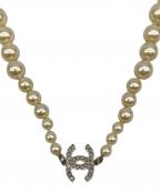 CHANELシャネル）の古着「	ココマーク パール ロングネックレス」｜ベージュ