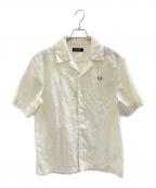 FRED PERRYフレッドペリー）の古着「Linen Blend Revere Collar Shirt」｜ホワイト