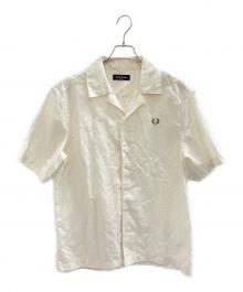 FRED PERRY（フレッドペリー）の古着「Linen Blend Revere Collar Shirt」｜ホワイト
