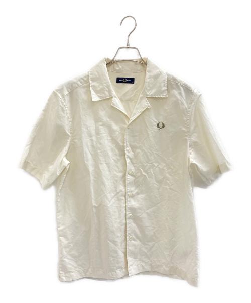 FRED PERRY（フレッドペリー）FRED PERRY (フレッドペリー) Linen Blend Revere Collar Shirt ホワイト サイズ:Mの古着・服飾アイテム
