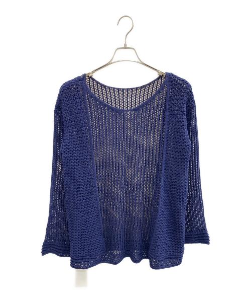 FRAY ID（フレイ アイディー）FRAY ID (フレイ アイディー) 24SS 2WAYメッシュニットプルオーバー ネイビー サイズ:Free 未使用品の古着・服飾アイテム