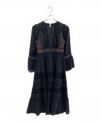 HER LIP TOハーリップトゥ）の古着「Social Lace Trimmed Dress」｜ブラック